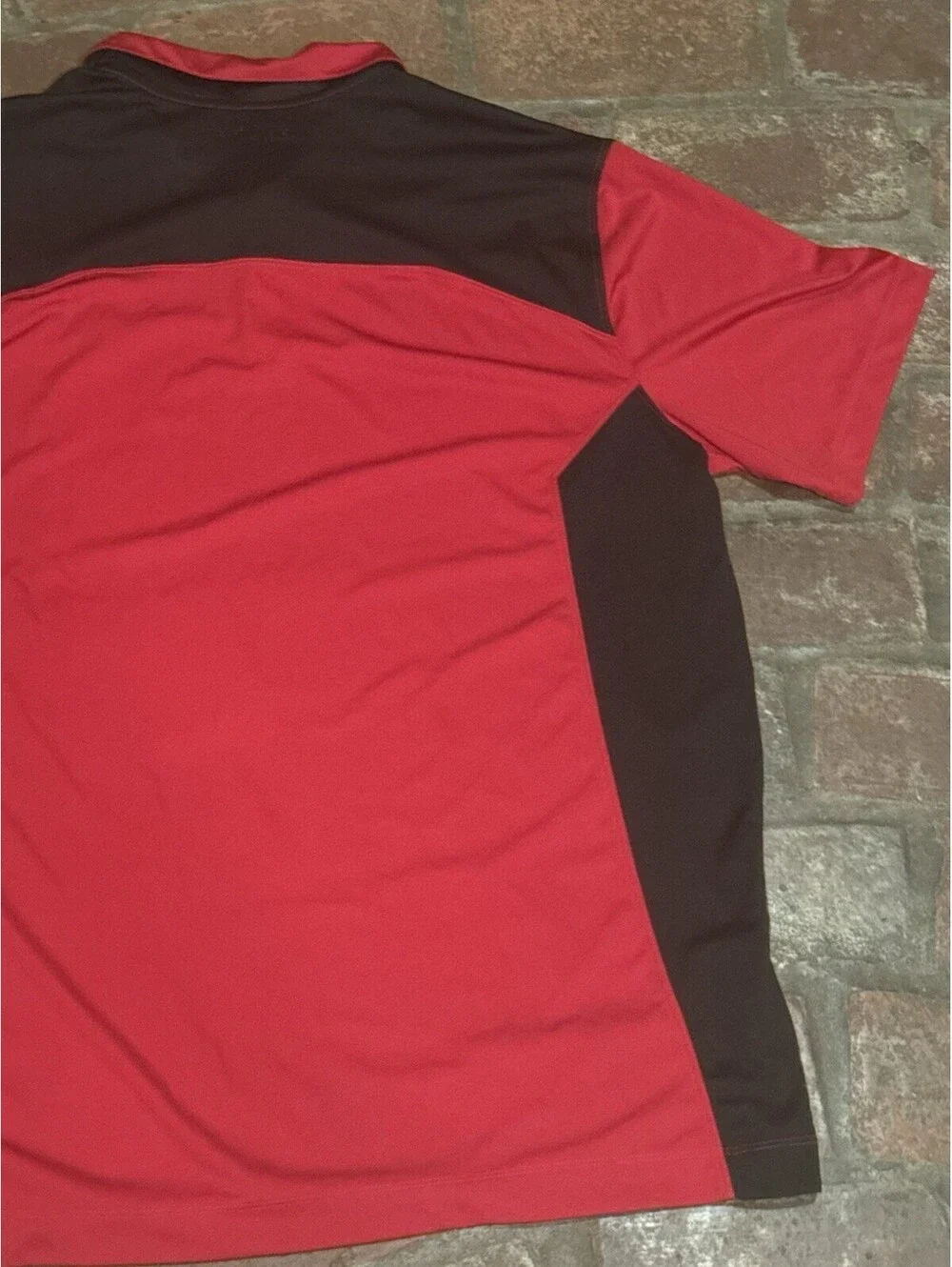 Nike Golf Dri-FIT Polo Shirt Mens XL Red Black Eagle Ribbon Crest